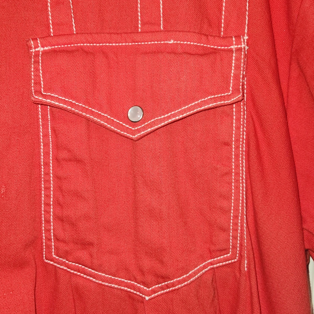 Anthropology-Pilcro Red Short-Sleeve mini-dress. Size LG - Picture 2 of 4